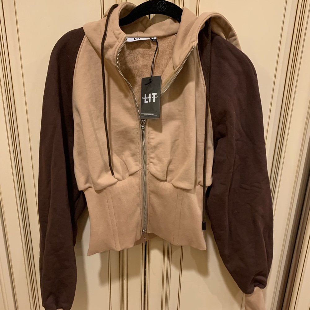 LIT activewear zip up crop hoodie